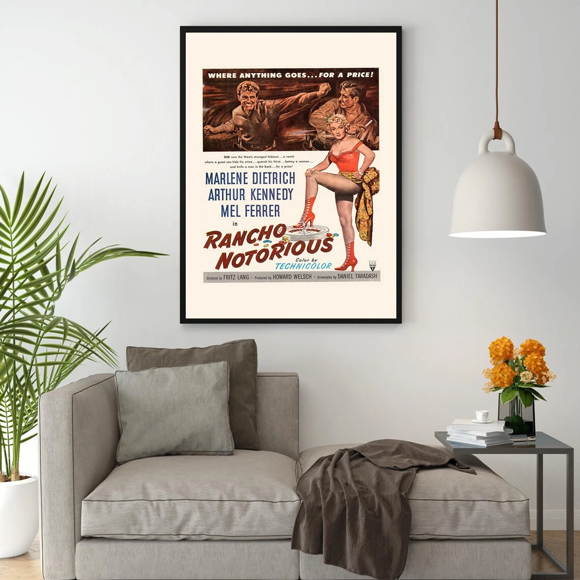ملصق فيلم ريترو - ملصق فيلم مارلين ديتريش - فيلم رانشو السمعة إعلان ريترو كيتش ملصق الفيلم إعلان الخيال اللب