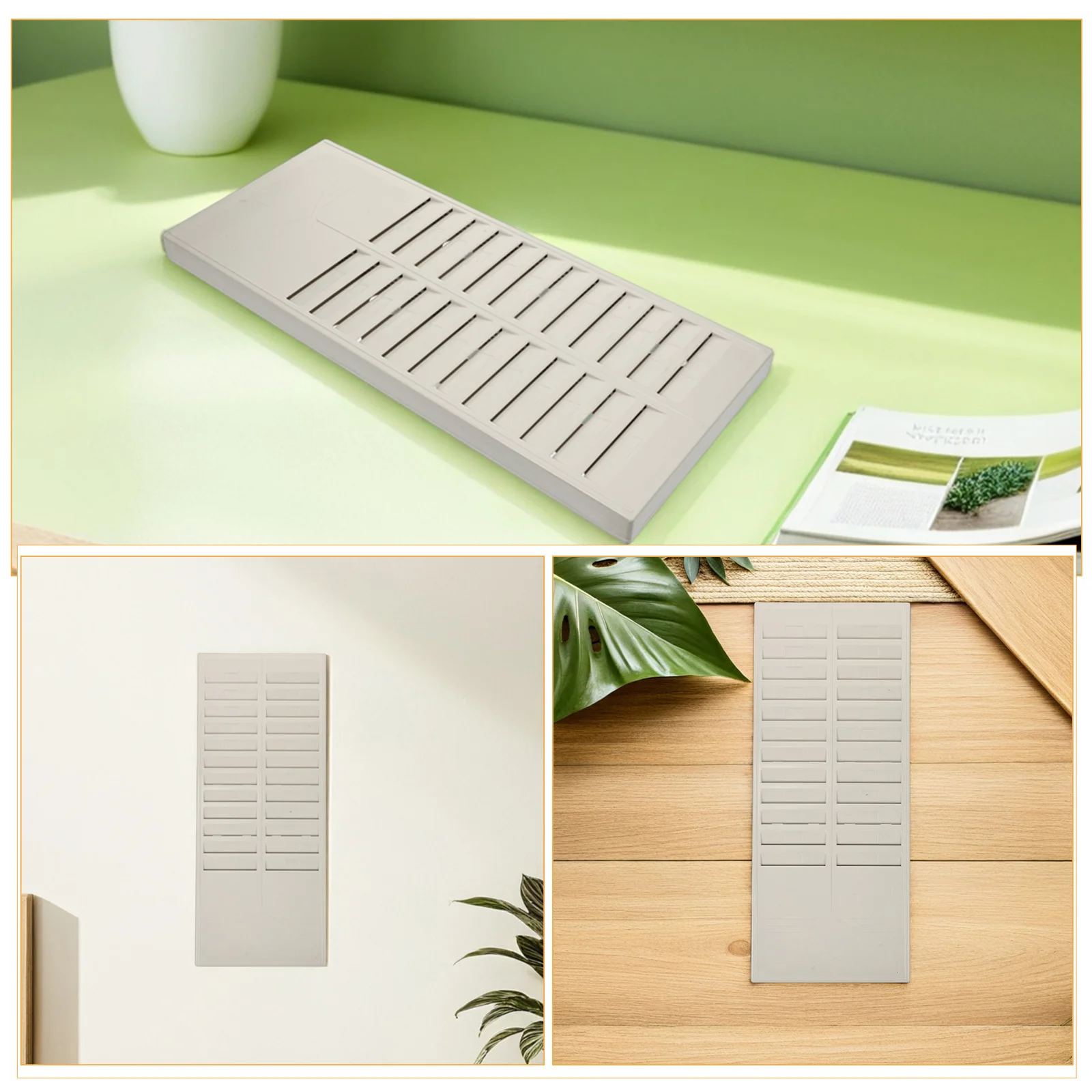 2Pcs Attendance Card Rack Holder Plastic Organizer 24 Slots Office Desk Employee Badge Display Time Attendance Payroll Recorder