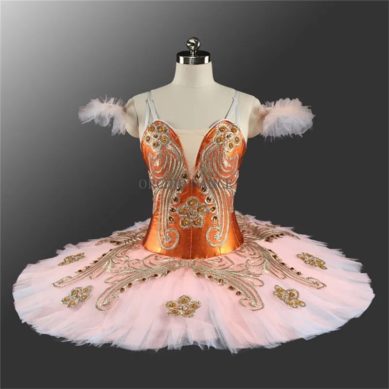 

Professional High Quality Custom Size 12 Layers Adult Performance Wear Gold Ballet Tutu