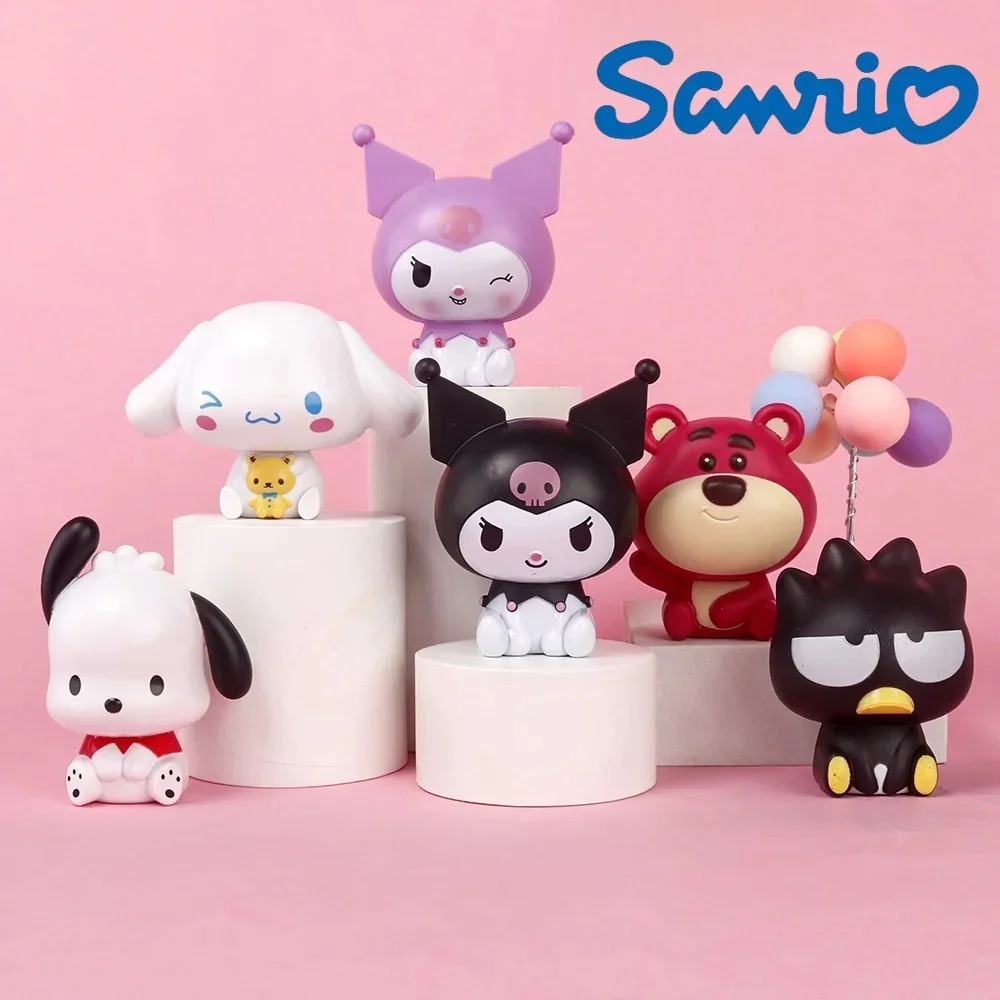 Sanrio Pochacco Doll Toys Cinnamoroll Kuromi Action Anime Figure Doll Cute Anime Doll Toys Bedroom Decoration Kids Birthday Gift