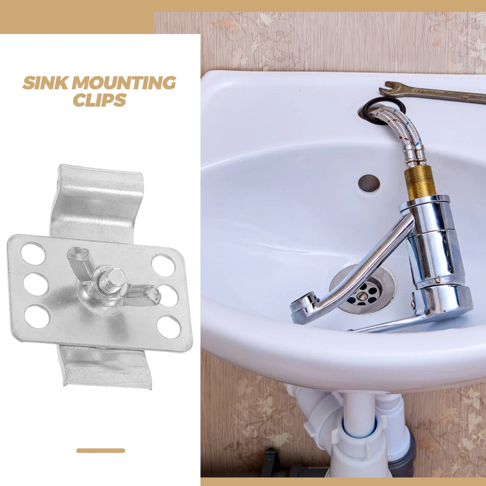 6 قطعة مقاطع دعم بالوعة Undermount الحمام بالوعة المطبخ قوس الأجهزة السحابة كليب لتركيب حوض السيراميك حوض غسيل #5