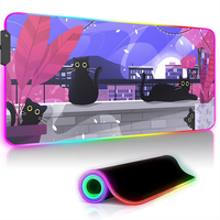 Desk Mat Cat Balcony Pc Gaming Setup Accessories Rgb Mouse Pad Anime Computer Table Office Mousepad Gamer 900x400 Mausepad Large