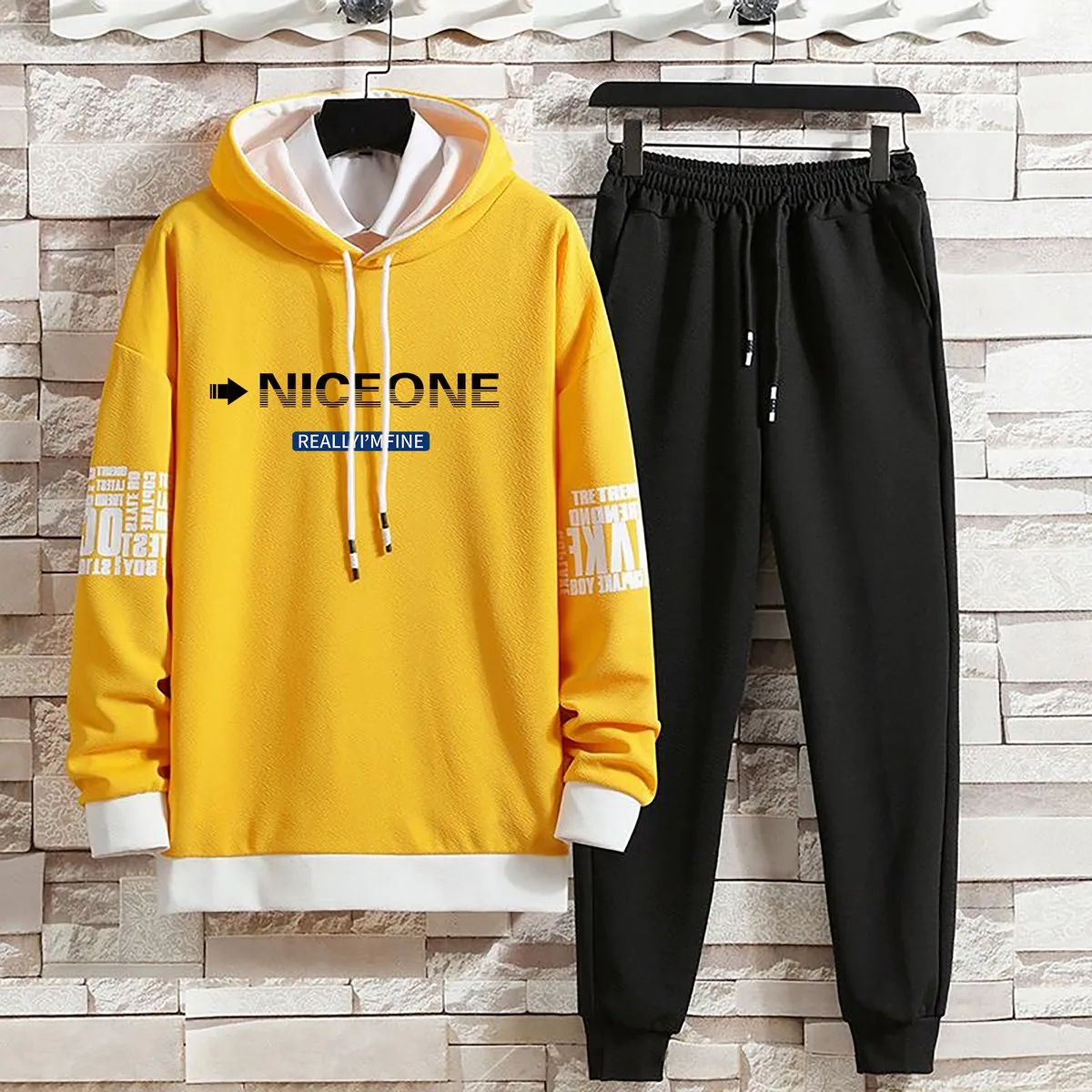 Summer Autumn Suits Hoodies Set Pants Pullover Hat Casual Hood Print Sweaterhoodie Men Clothing for Men New Top Long Sleeves