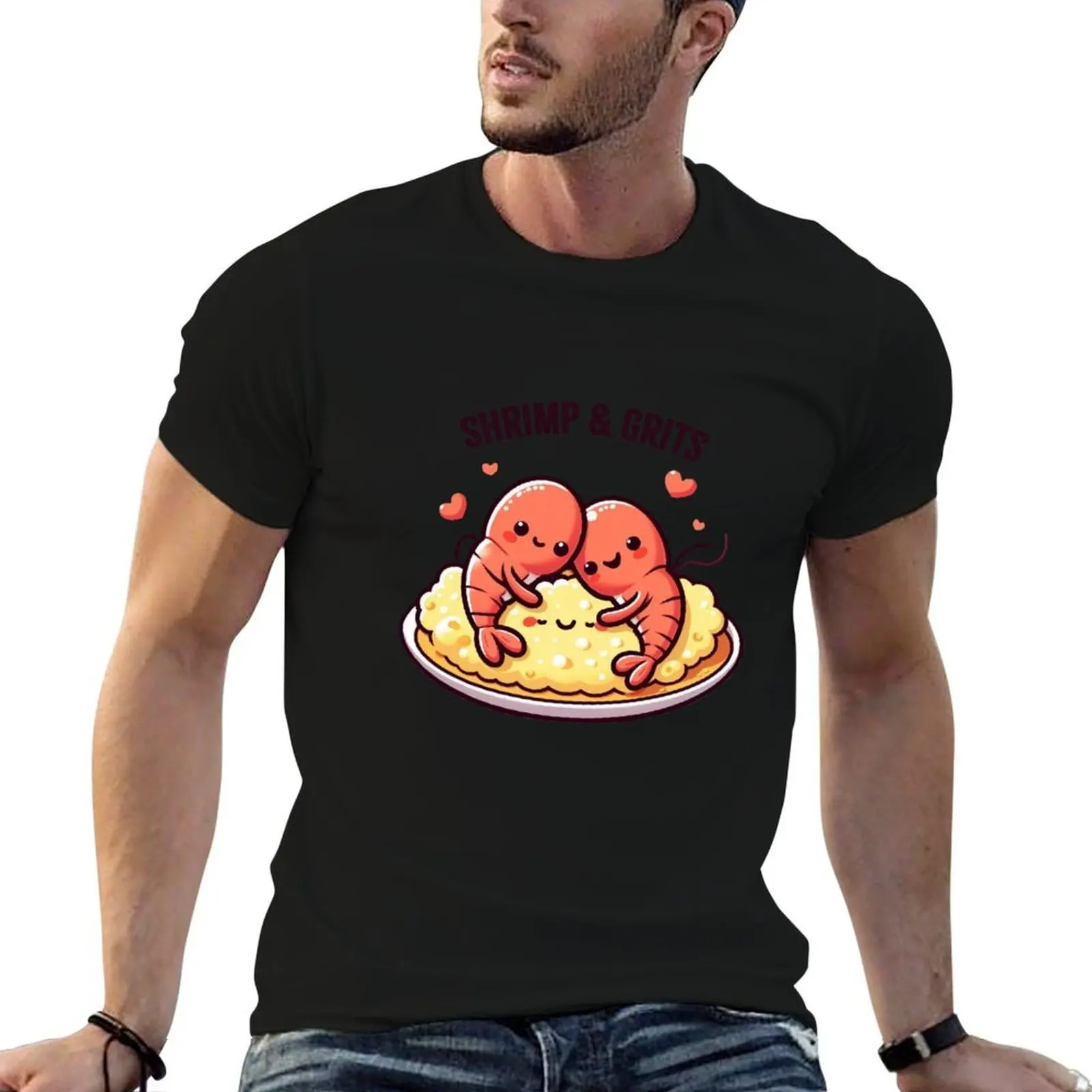

Shrimp and Grits T-Shirt black cotton t-shirt plain for man package funny t shirts cotton T-Shirt