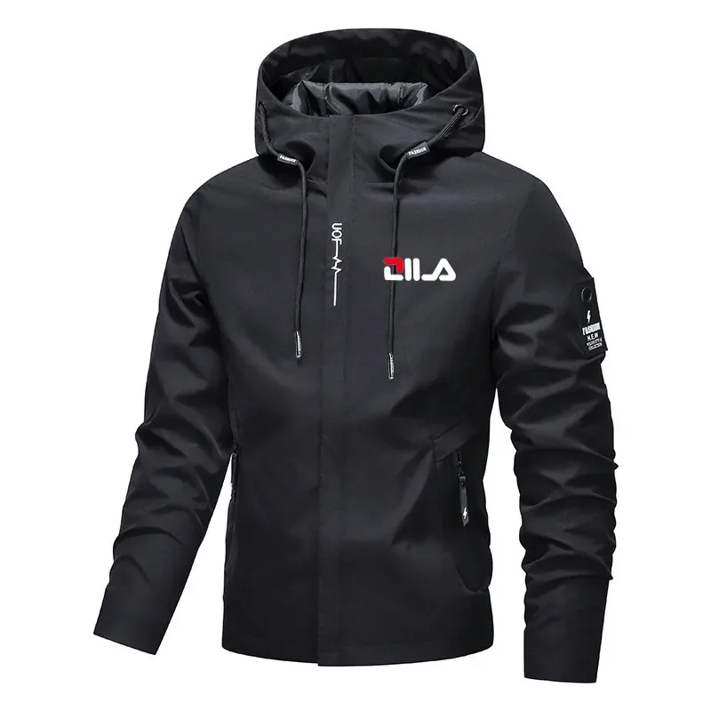 Men's Outdoor Windproof Waterproof Jacket Thin Single Layer Climbing Suit Spring Autumn Fashion Hiking Coat Streetwear Zipper