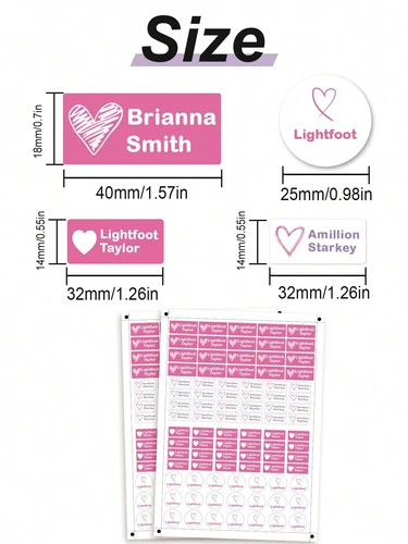 Imagen 2 del producto 20 estilos de pegatinas de nombre personalizadas, etiquetas adhesivas de nombre personalizadas para niños, etiquetas de guardería para niños