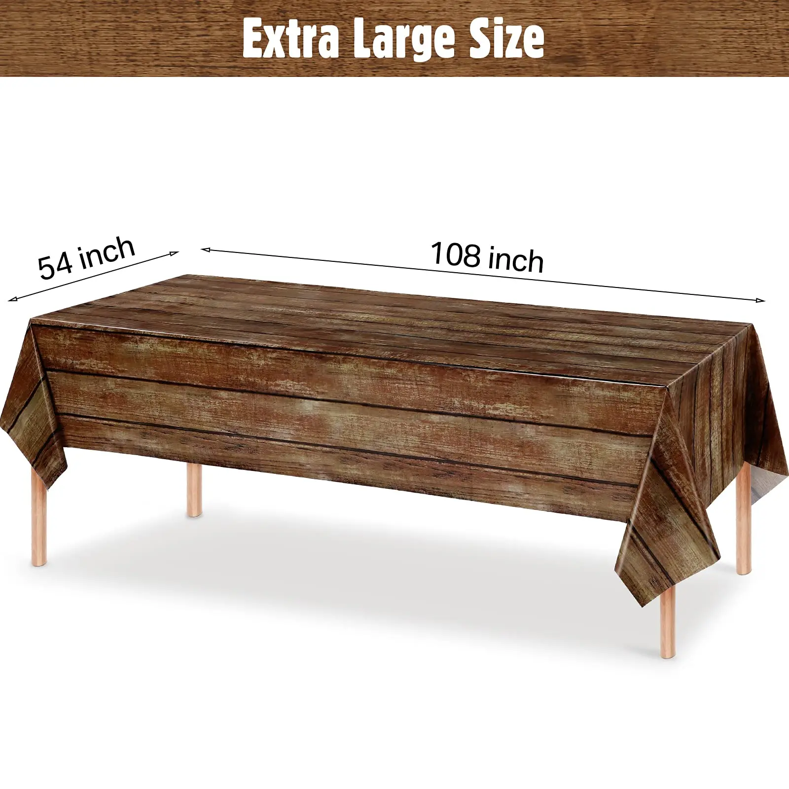 XJLANTTE Tovaglie con venature del legno da 4 pezzi, tovaglie rustiche, tovaglia rettangolare in legno marrone per feste rustiche, feste di compleanno a tema fienile occidentale, 51 x 86,6 pollici XJLANTTE Tovaglie con venature del legno da 4 pezzi, tovaglie rustiche, tovaglia rettangolare in legno marrone per feste rustiche, feste di compleanno a tema fienile occidentale, 51 x 86,6 pollici