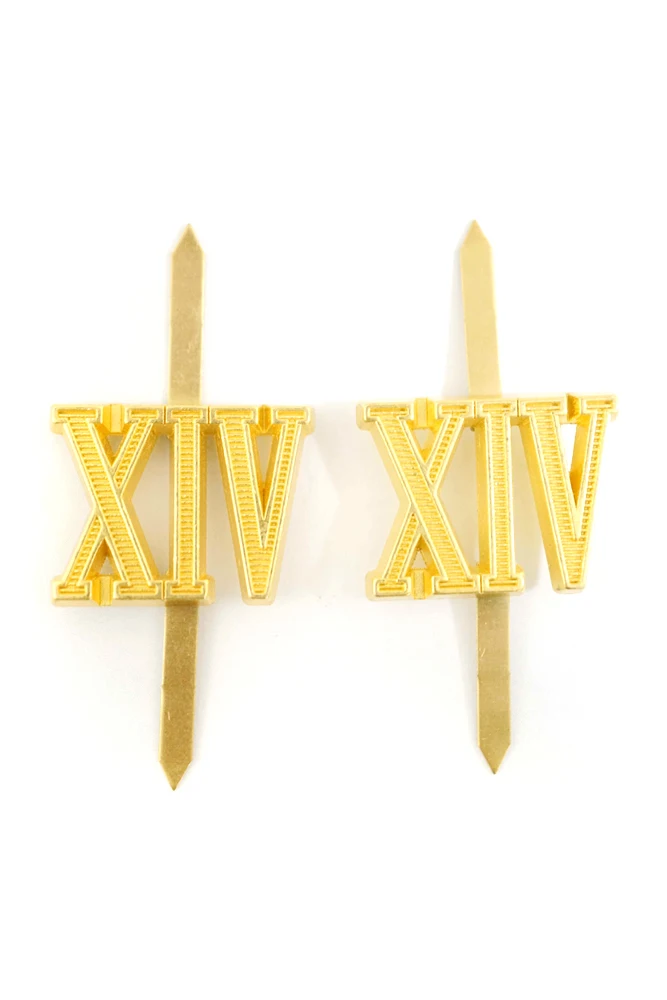 

WWII German Shoulder Boards cyphers Gold XIV Motorized infantry Div. 18mm 2pcs