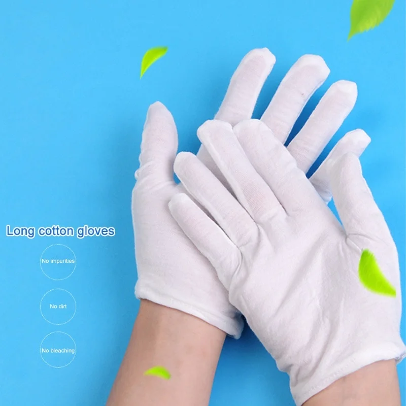 

24Pcs White Cotton Gloves Work Gloves Cosmetic Moisturizing Gloves For Dry Hands Jewelry Inspection And More