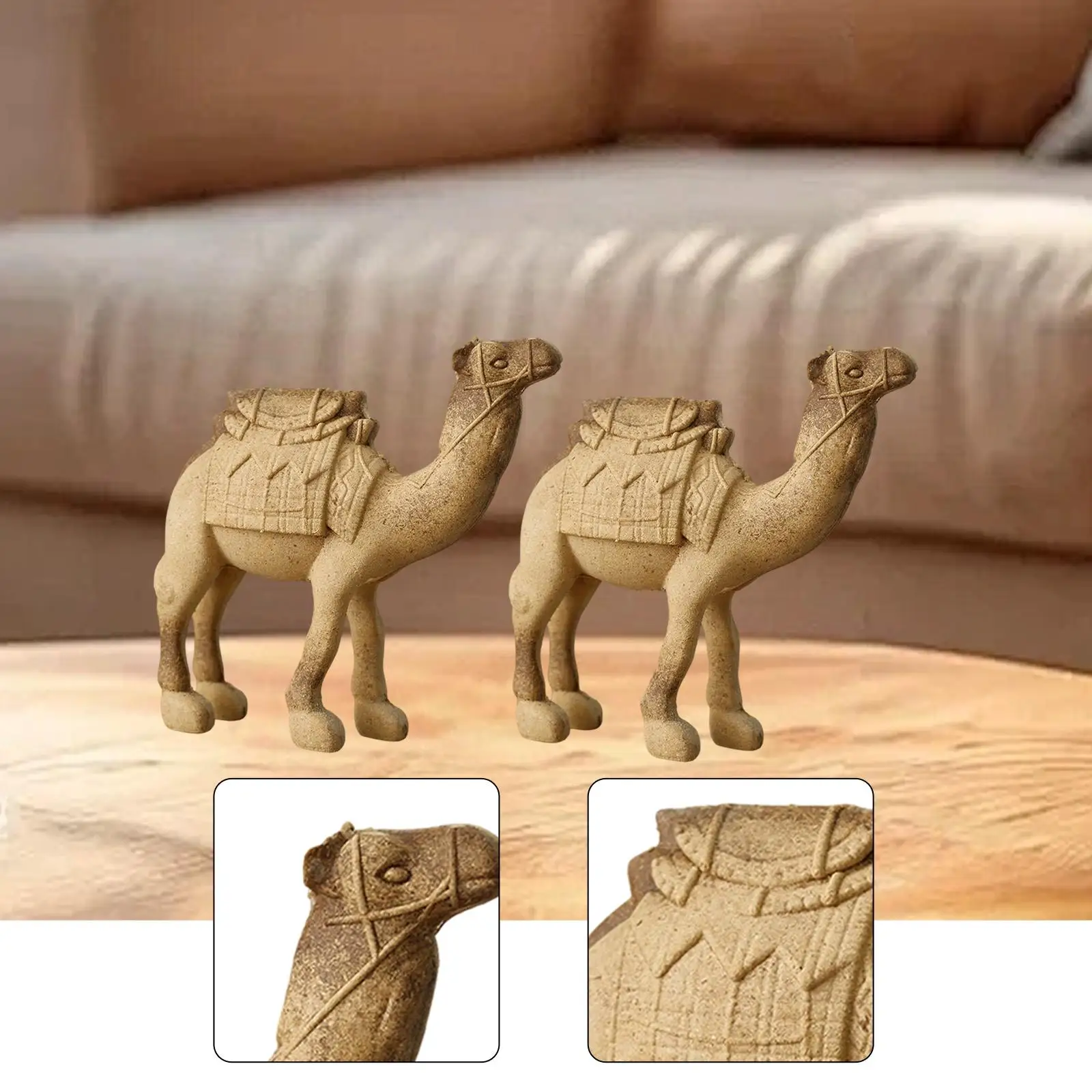 2 قطعة تماثيل صغيرة على شكل حيوانات خشبية شخصيات حرفية تماثيل زينة غير مكتملة لقطع مركزية على سطح الطاولة مدفأة