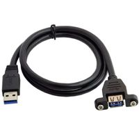 USB 3.0 Extension Cable Male To Female Dual Shielded Foil+Braided With Screw Panel Mount 30cm 60cm 1m 1.5m 3m