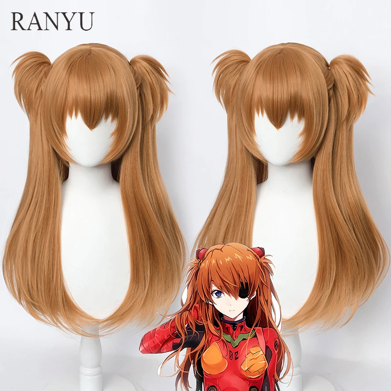 

RANYU Synthetic Women Wig Long Orange Anime Cosplay Hair Heat Resistant Wig for Party