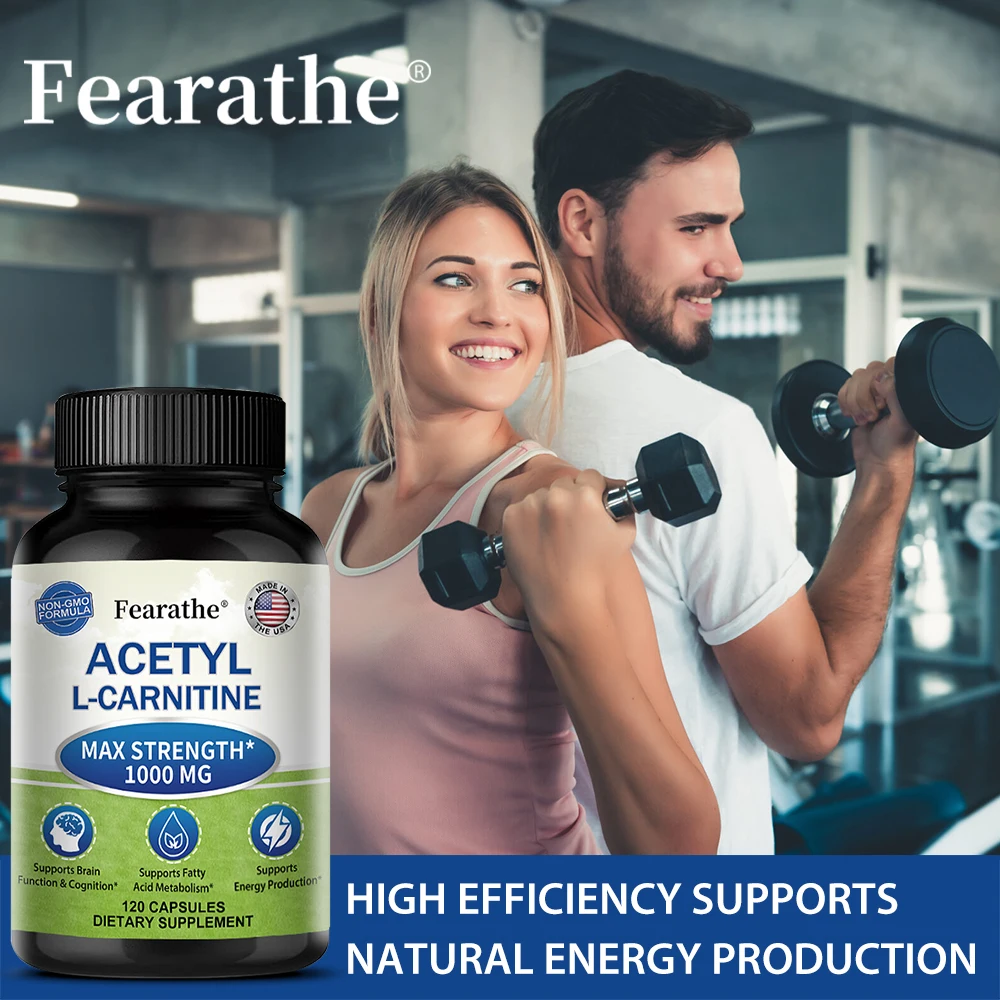 High-Potency Acetyl L-Carnitine (ALCAR) Capsules - Energy, Metabolism & Cognitive Support, Unisex Non-GMO Supplement, 120 Counts