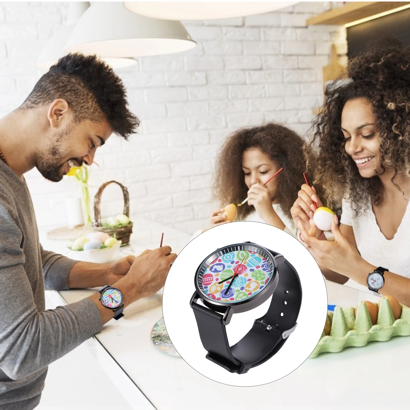 

Наручные часы в форме пасхального яйца, тонкая работа, красивый внешний вид, точный кварцевый механизм, профессиональный практичный дизайн, подарок для мужчин и женщин