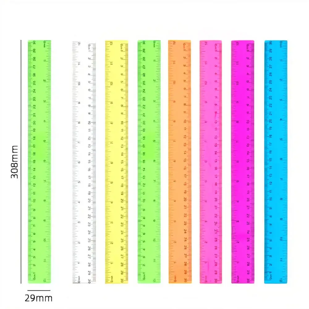 Office School Stationery Ruler 30cm Transparent Plastic Tool For Measuring Precise Scale Drafting Drawing Equipment