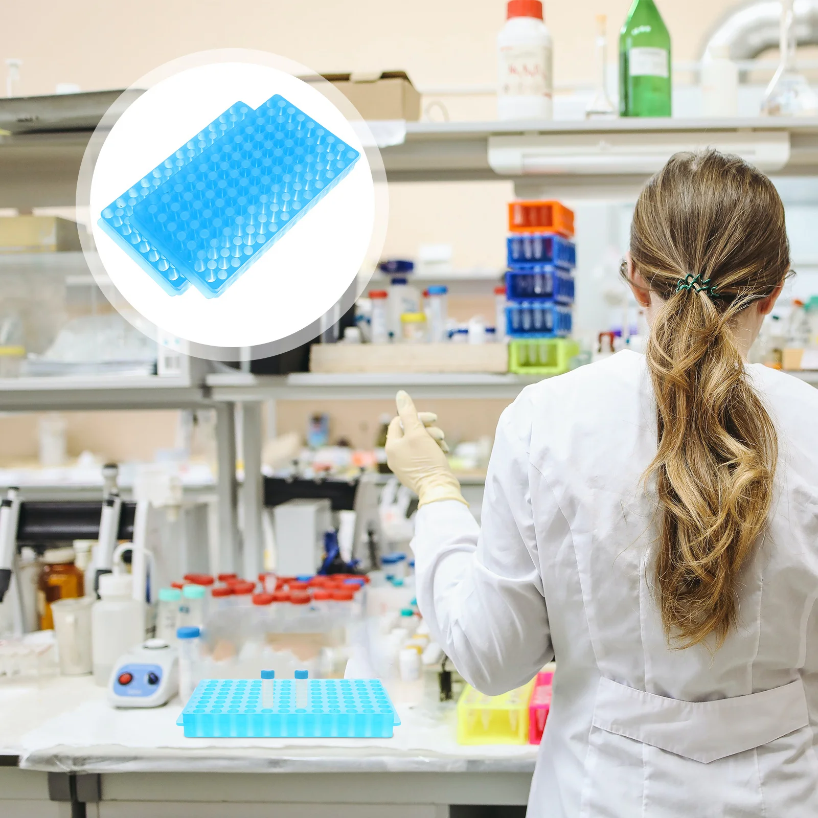 

2Pcs Sample Tube Racks Plastic 96 Hole Test Tube Holders Laboratory Organizer Durable Spill Resistant