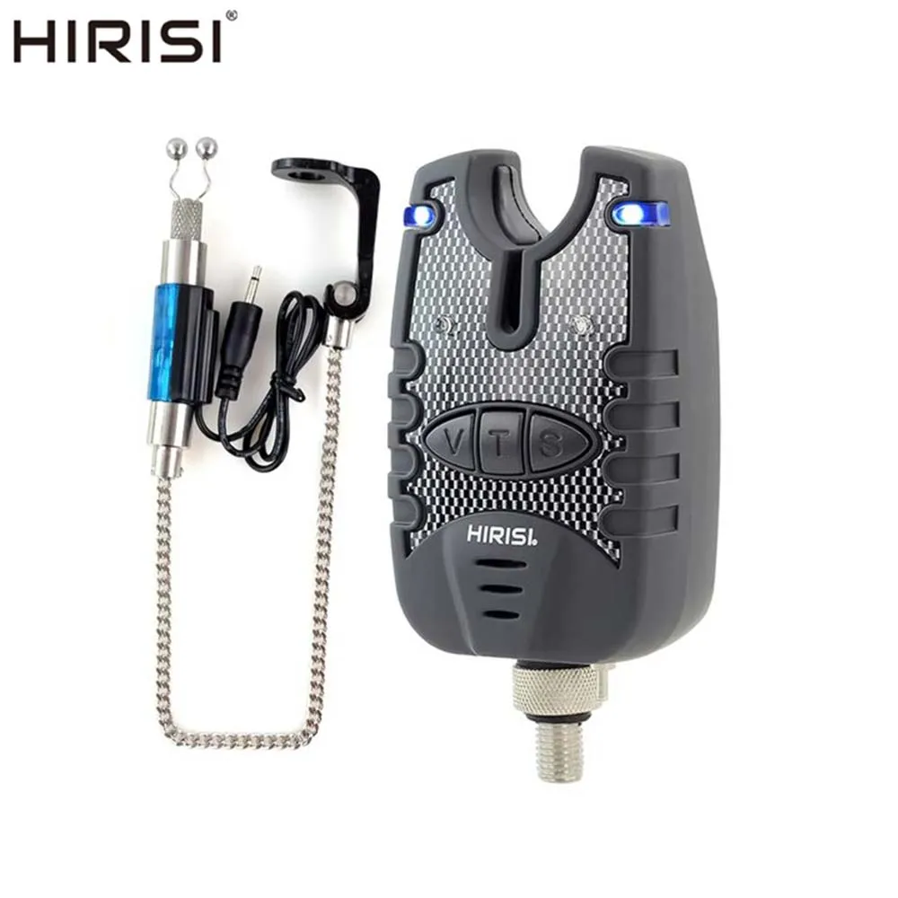 Hirisi Carp Fishing Accessories Bite Alarm Indicator Fishing Bell with Swinger Night Light Volume Tone Sensitivity B1140