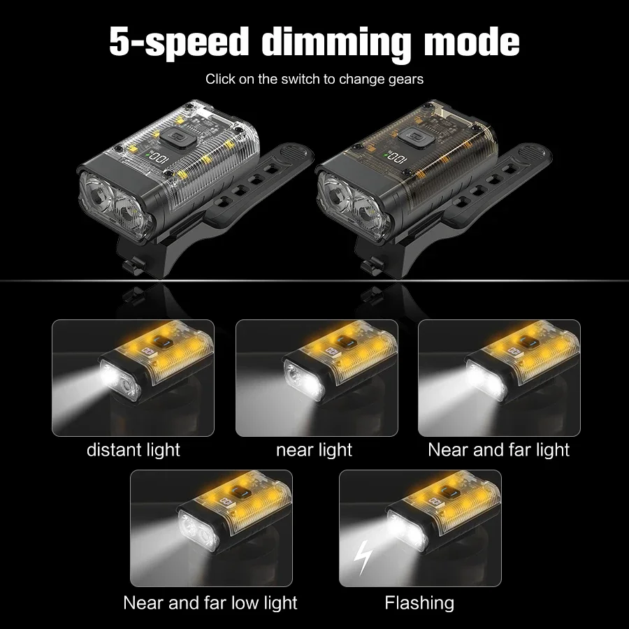 ไฟฉายคาดศีรษะจักรยาน LED T6 กำลังสูง พร้อมไฟแฟลชเพื่อความปลอดภัยกลางแจ้ง ไฟหน้าจักรยานแบบชาร์จได้สำหรับจักรยานเสือภูเขา