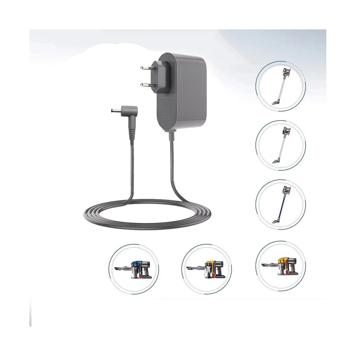 Carregador para aspirador Dyson, adaptador de energia da bateria, 1.8M, US Plug, SV18, SV15, 21.75V, 1.1A, 1.8