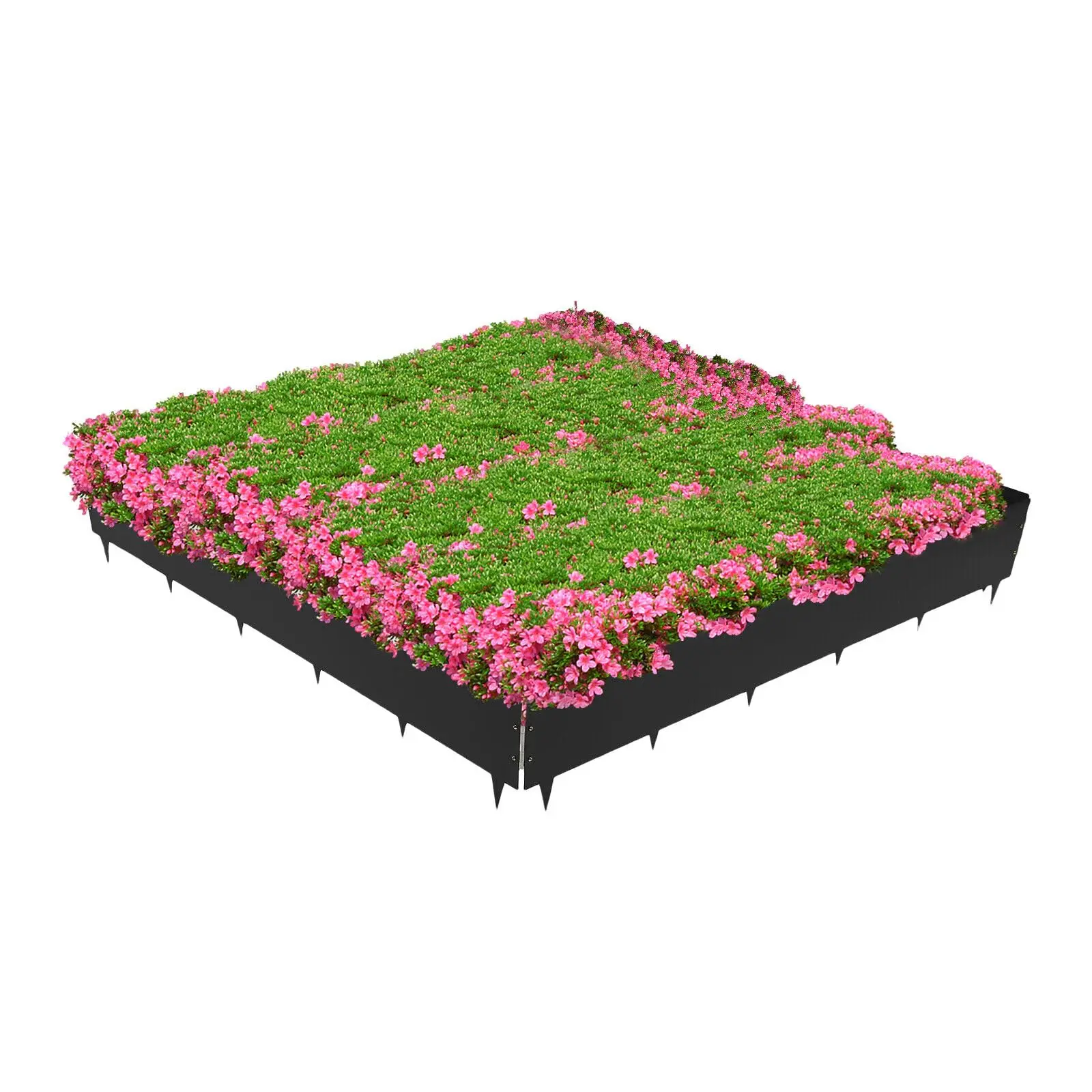 

4 Pcs Metal Landscape Edging Lawn, Edging Borders Black Bendable Steel Edging