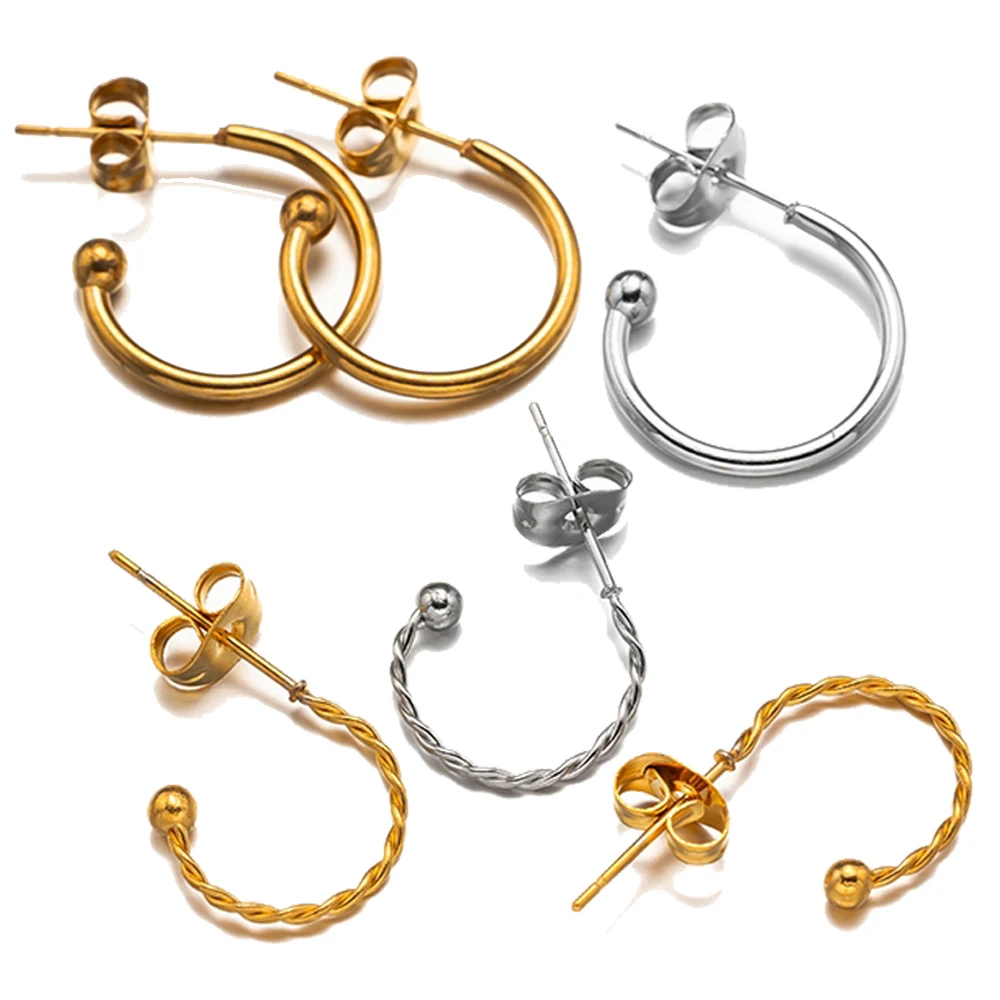 

5 Pairs Stainless Steel Earring Hooks Connector Back for DIY Hypoallergenic Ear Components Jewelry Making Accessories Supplies