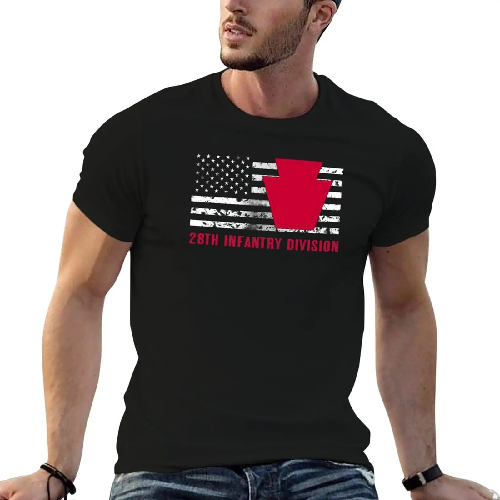 

28th Infantry Division (Distressed Flag) T-Shirt t shirts for man cotton graphic t shirts for man g man t shirts for men T-Shirt