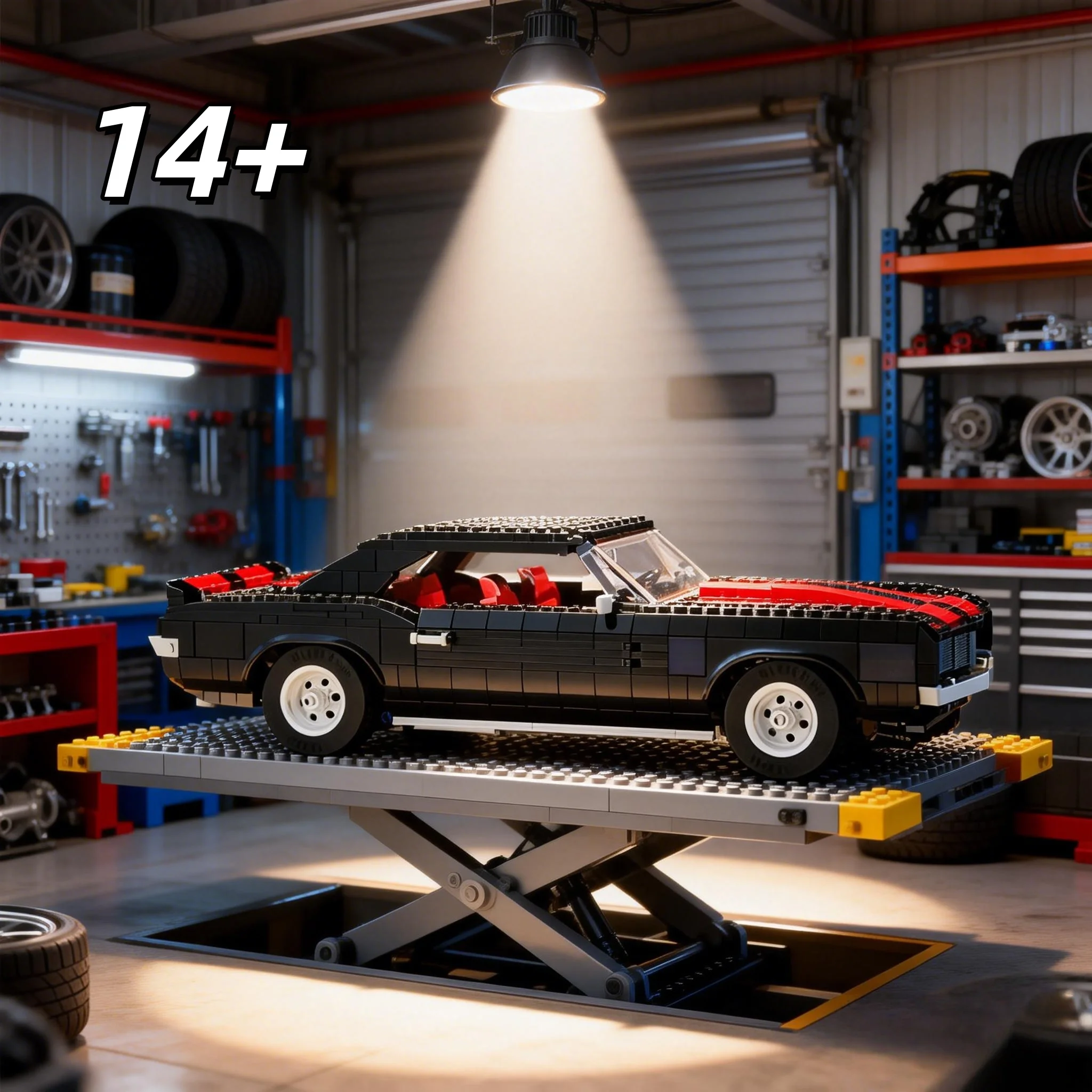 

Vintage 1969 Camaro Z28 Muscle Car Building Bricks Kit DIY Construction Vehicle Model Collectible Sports Car Toy Gift for Boys a