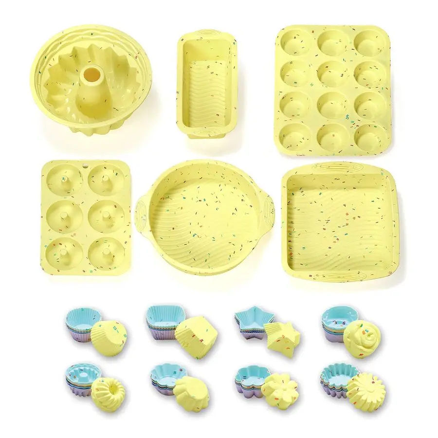 

Silicone Bakeware Set Cake Molds Set For Baking, Including Baking Pan, Cake Mold, Cake Pan, Toast Mold, Muffin Pan, Donut Pan, A