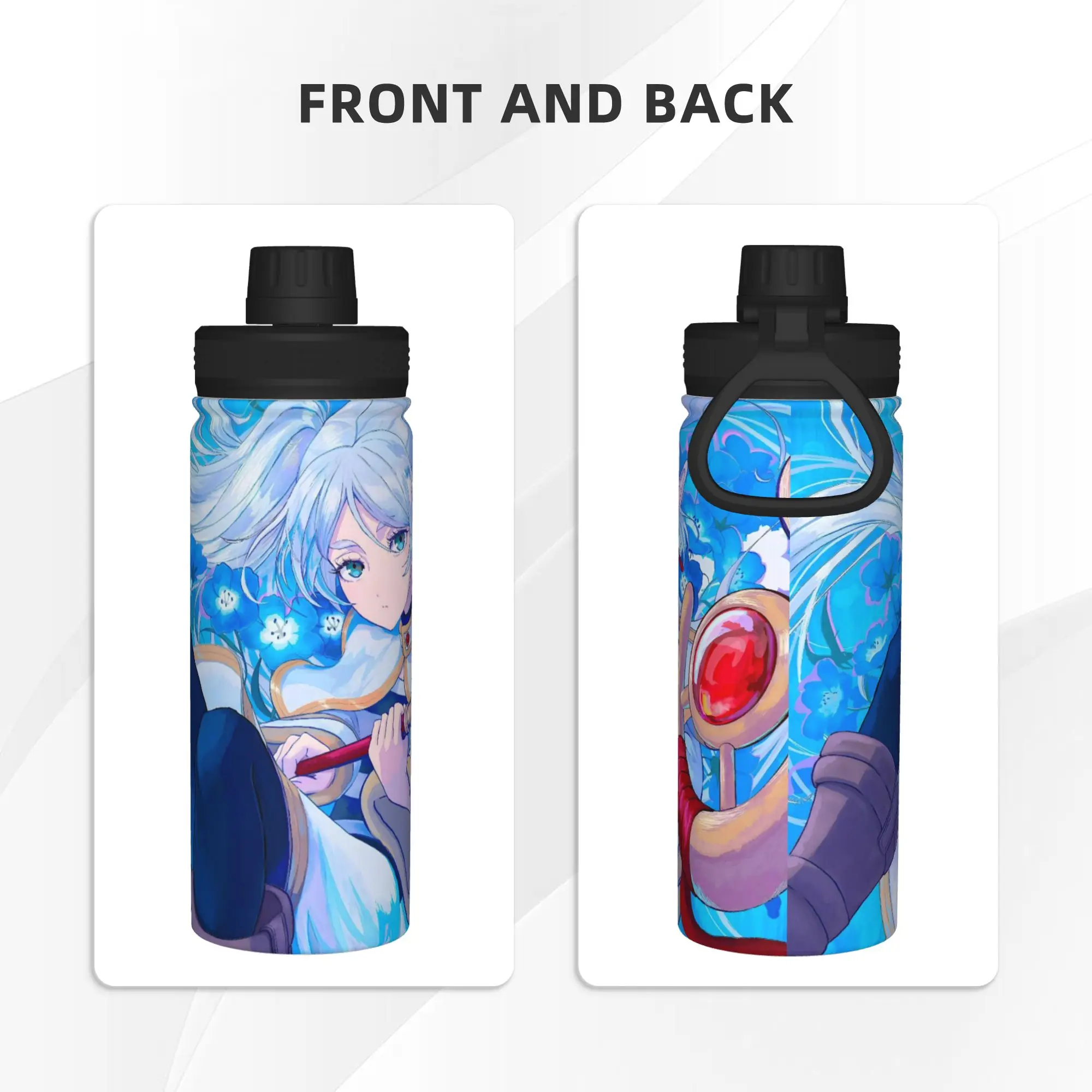 Frierens Beyond Journey's End Anime 18OZ Sports Insulated Kettle  Thermal Cup Vacuum Flask Travel Outdoor Mug Water Bottle