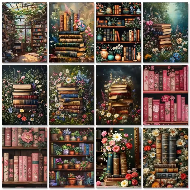 Flower Book Landscape Diamond Painting Mosaic Diamond Embroi