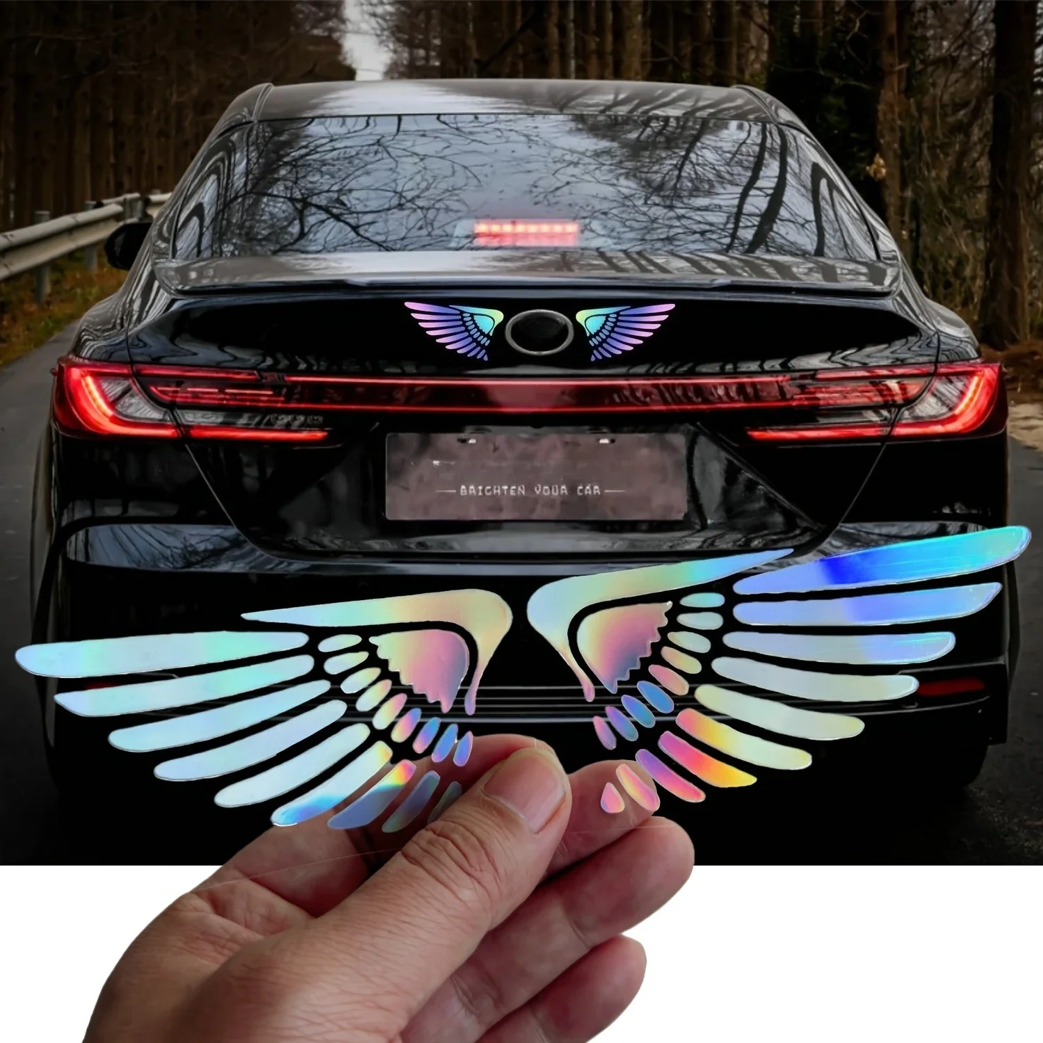 3D Wings Motorcycle Helmet Car Body Window Personal Refit Decal Sticker Self Adhesive Exterior Decor Cover