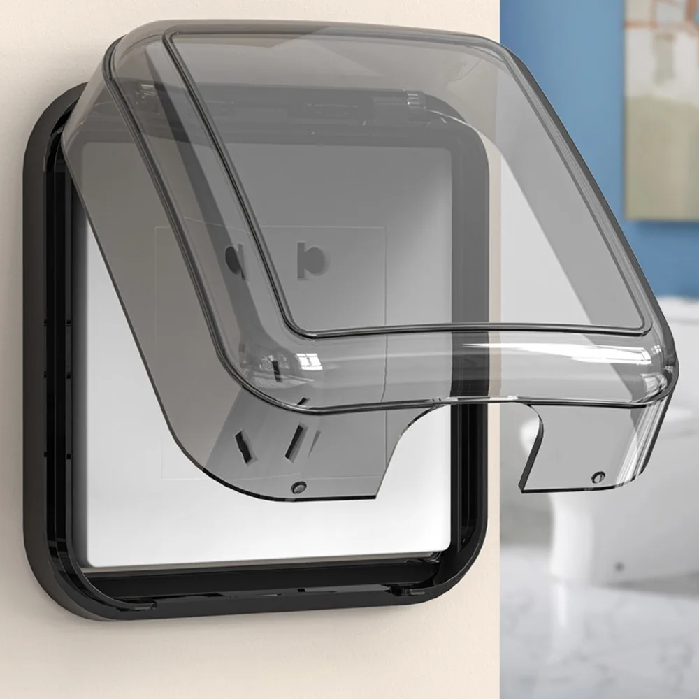 

Прочный защитный чехол для переключателя типа 86, самоклеящаяся водонепроницаемая крышка для электрической вилки, брызгозащищенная розетка, вилка для дома