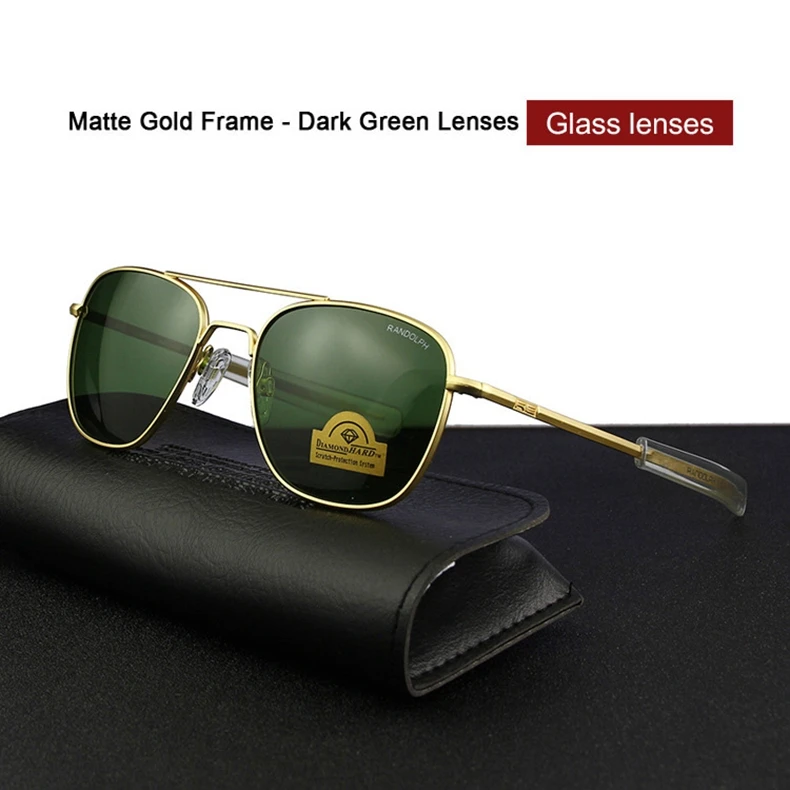 RE Sonnenbrille Mann Amerikanische Armee Militär Luftfahrt Pilot Sonnenbrille Frau Luxus Marke Vintage Metall Titan Rahmen Glas Objektiv – Detail 11