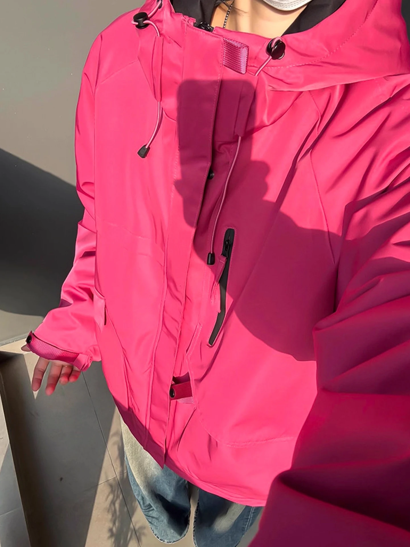 Thiened American Sle Boxy المفكك للقلنسوة الدافئة في الهواء الطلق عارضة الرجال الشتاء Jaet الشباب العصرية طويلة Sve سستة Cl... #3