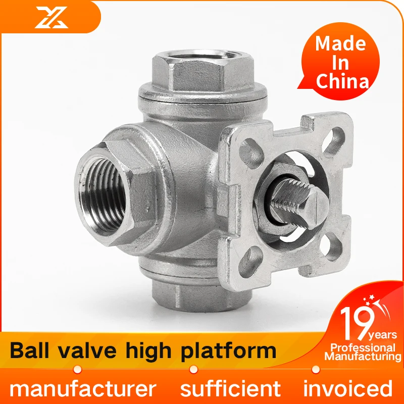 Imagem -04 - Três Vias Válvula de Esfera Plataforma Alta em Forma de t Rosca Interna Interruptor Q14 Q15 Dn25 50 Aço Inoxidável 304