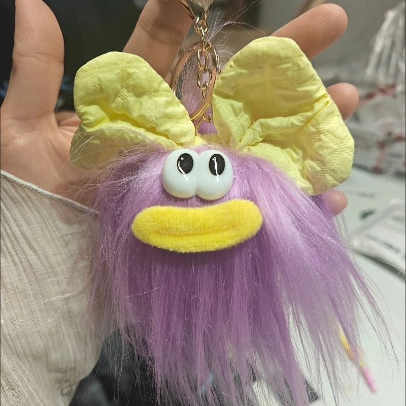 Neue Heiße Verkauf Nette Bogen Puppe Schlüsselbund Cartoon Lustige Plüsch Rucksack Anhänger Lustige Hässliche Nette Große Mund Roman Trendy Puppe Hängen