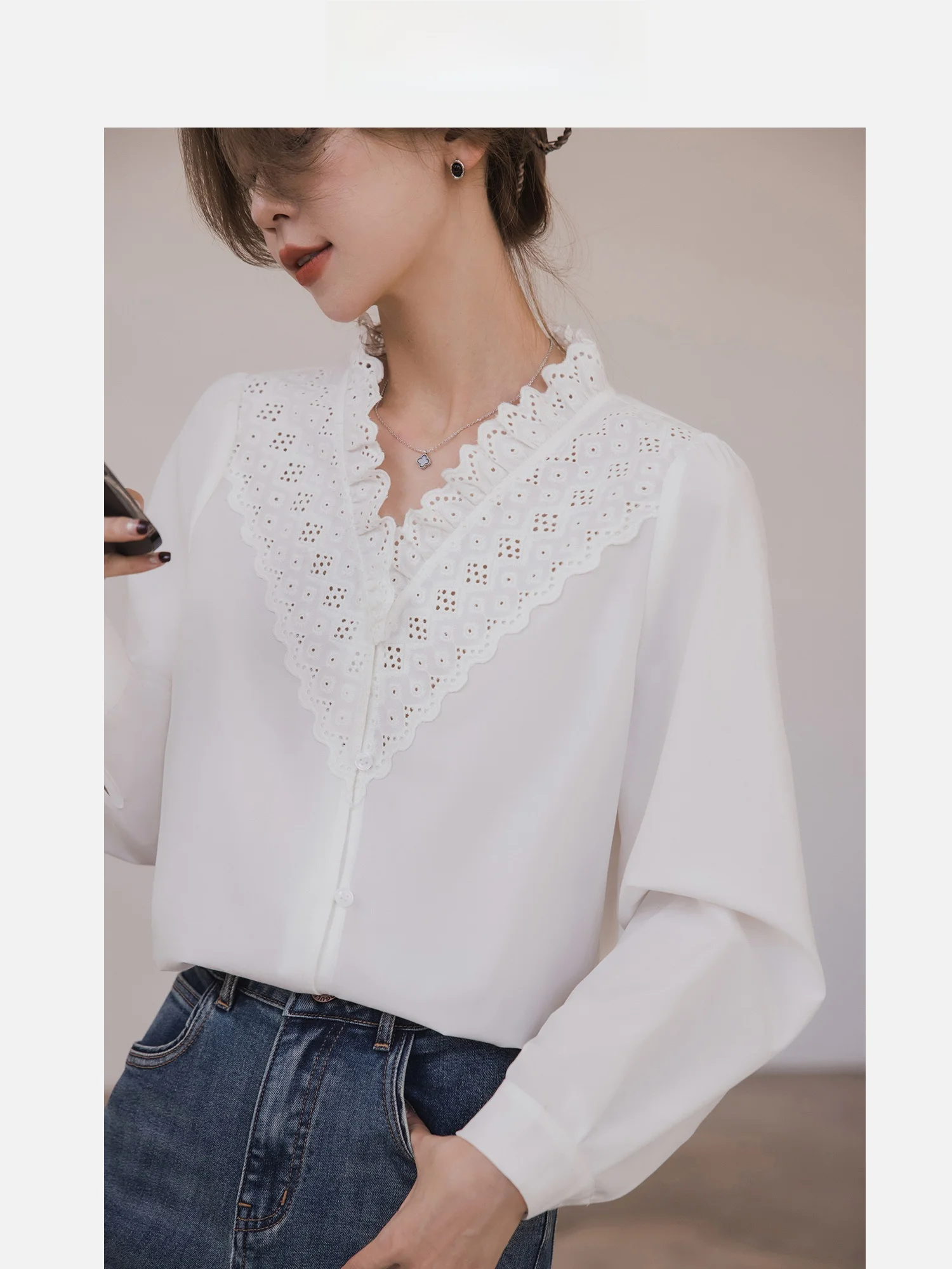 

Ele Sle женский универсальный топ Bubble Sve irt с отделкой V-Ne для похудения, цветочный дизайн, смесь хлопка из полиэстера, длина ort