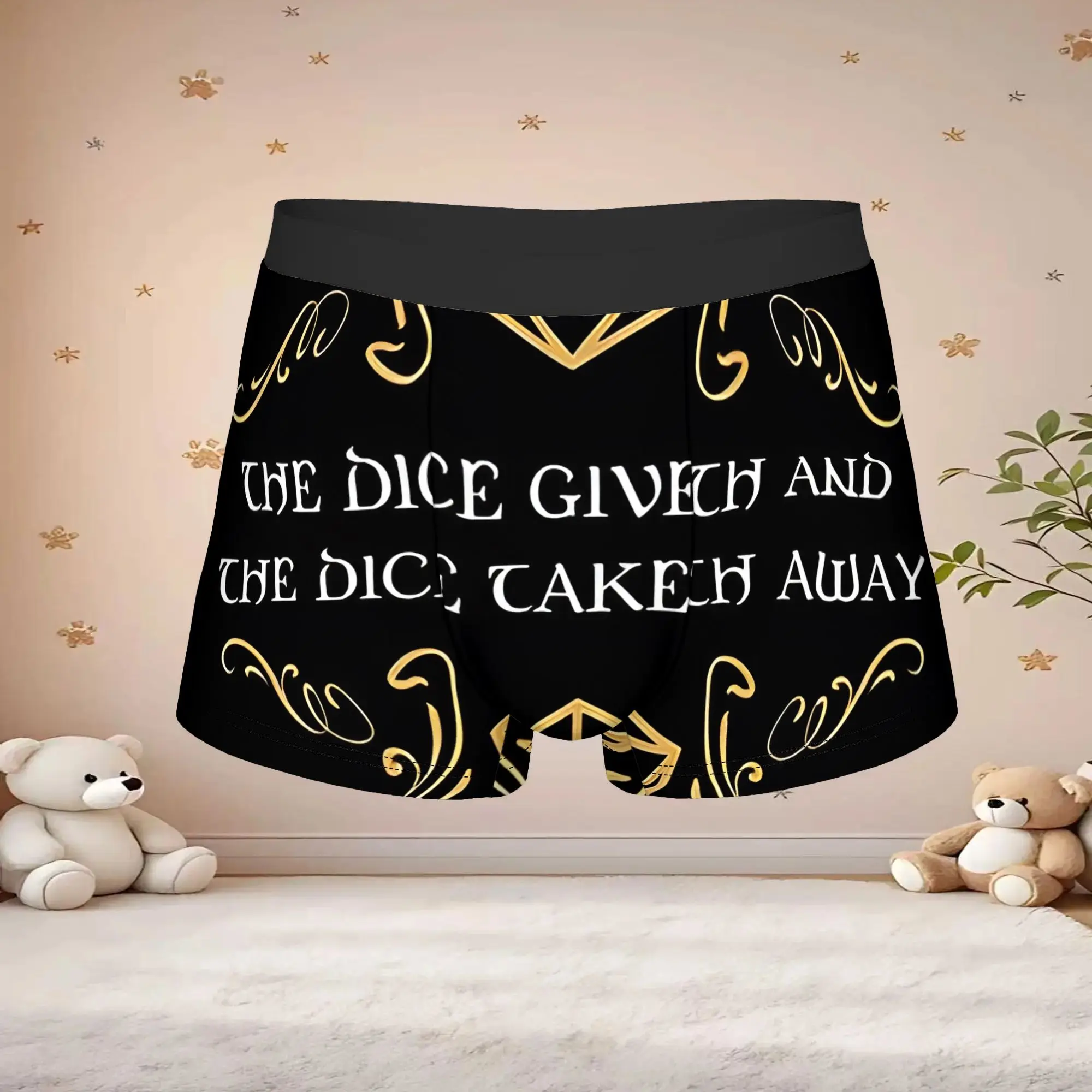 1pc Fashion The Dice Giveth Natural 20 And Critical Fail Underpants Breathable Panties Male Underwear Cool Shorts Boxer Briefs