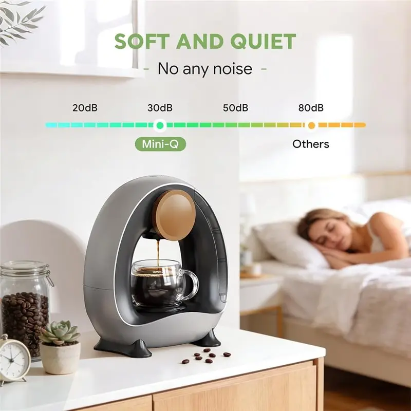 YCOC-Portable 2 In 1 Coffee Maker High Quality Automatic Silent Machine For Home RV US Plug