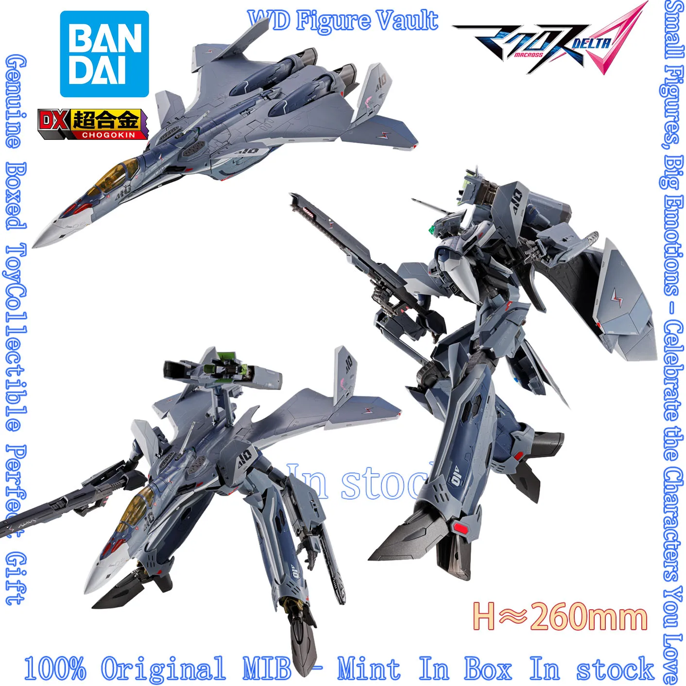 

In stock Bandai DX Chogokin VF-31A Kairos Macross Delta 10th Anniversary Ver. Collectible Figure