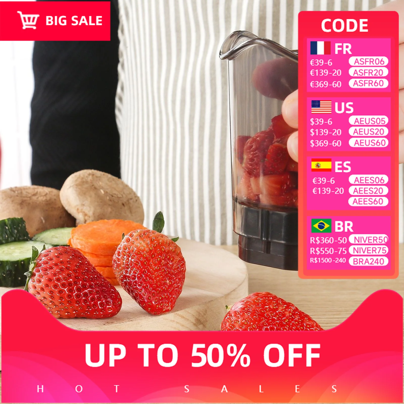 

Three-in-one multi-functional fruit and vegetable slicing cup, stainless steel blade detachable blade cup, portable kitchen gadg