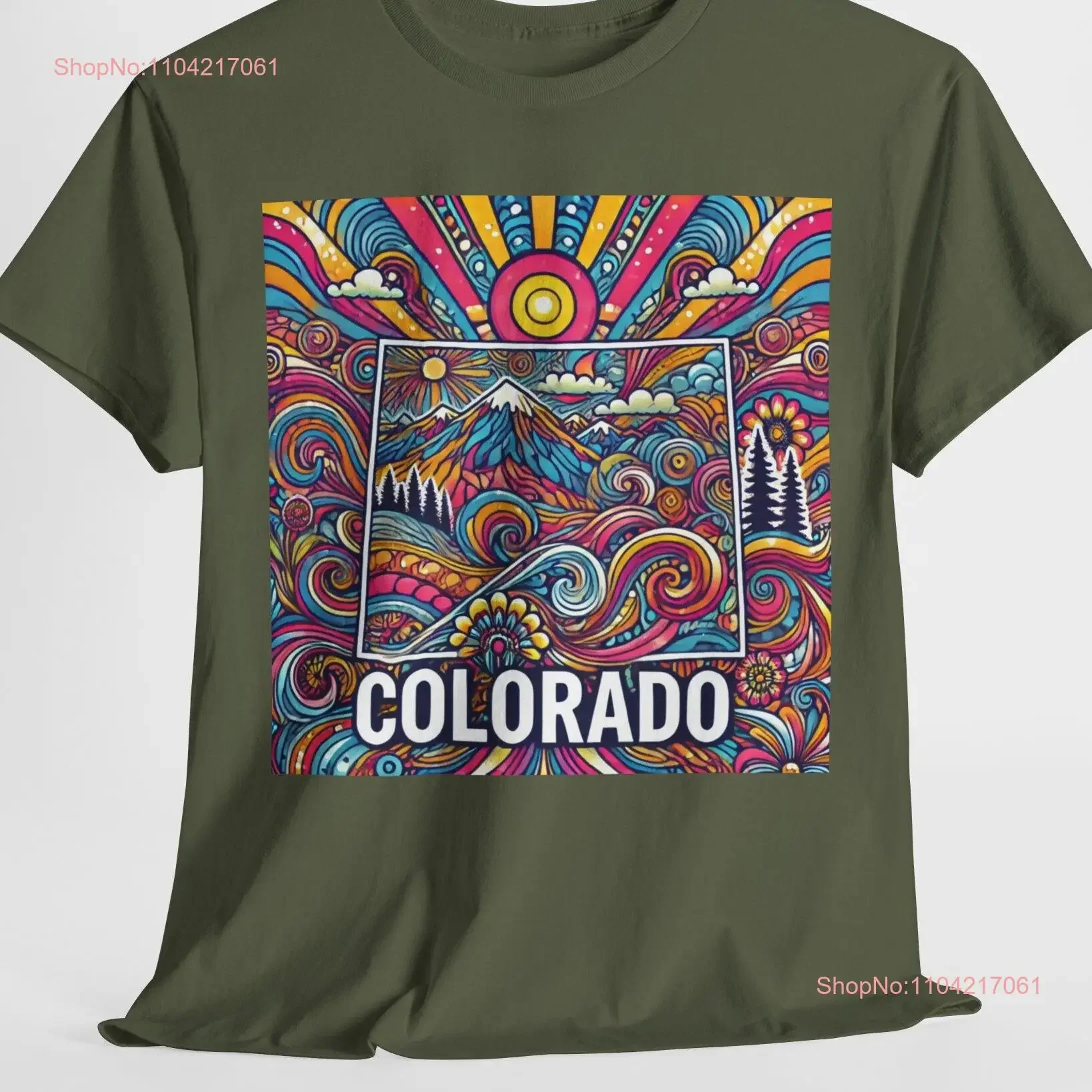 

Футболка Colorado Psychedelic Mountain Sunrise Trippy Souvenir Idea винтажный стираный унисекс мягкий растянутый топ для повседневной носки