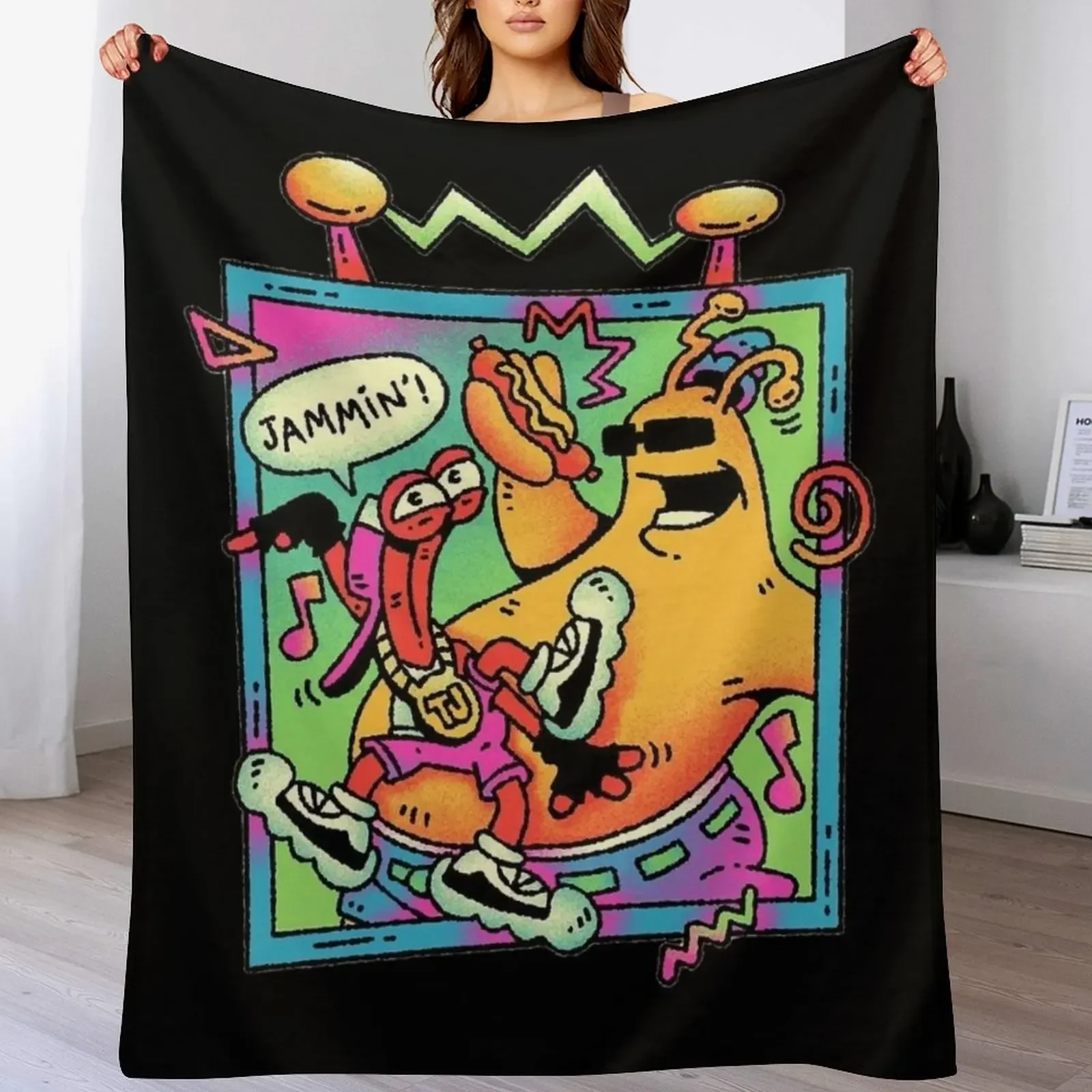 

ToeJam And Earl Throw Blanket Flannel Fleece Soft Warm Throw Blanket