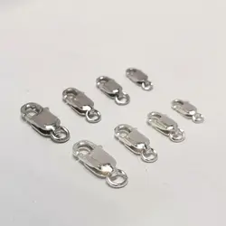 1 Piece Solid 925 Sterling Silver Clasp Lobster Claw with Closed Jump Ring for Necklace Bracelet DIY Jewelry Making Accessories