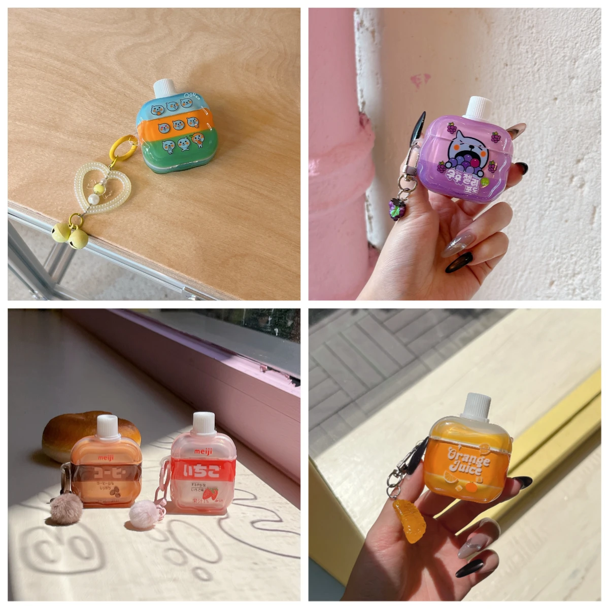 Para Apple AirPods Pro3 2025 AirPods 4 3 2 1 Pro 2 funda jugo de uva bebida de naranja Chocolate fresa leche naranja Juicen auriculares