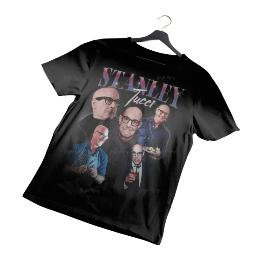 Футболка со шлейфом в стиле 90-х от Stanley Tucci, мужская и женская футболка большого размера, мягкая дышащая футболка на заказ