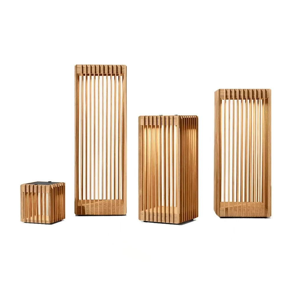 Solar outdoor teak garden light, floor waterproof lawn light, outdoor villa garden light Internet celebrity yard