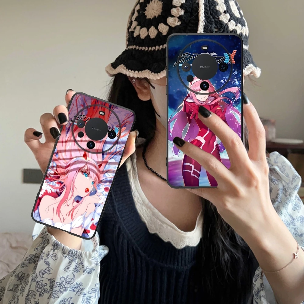 Darling FranXX Zero Two Mobile Cell Phone Case for Huawei Mate 60 50 40 30 20 10 Pro Plus Lite E 5G Black Soft Phone Cover Shell