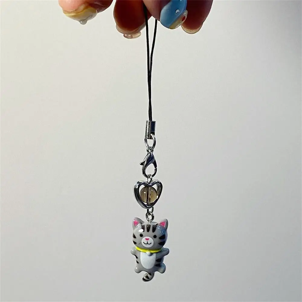 Cat Pendant Cat Phone Strap Bag Decor Keychain Anti Lost Y2K Phone Charm Key Ring Cute Phone Lanyard Jewelry Gift