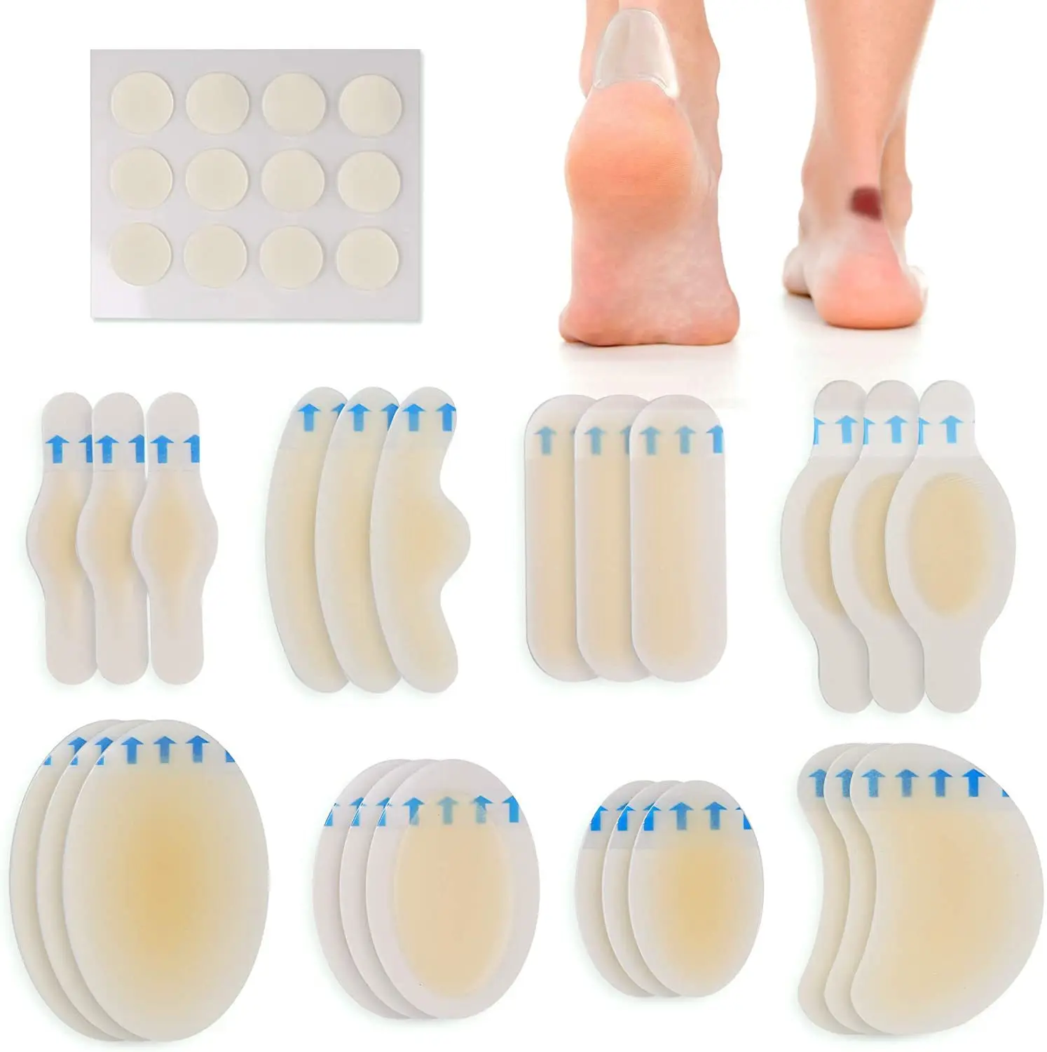 

10PCS Silicone Anti-wearing Heel Sticker Adhesive Hydrocolloid Gel Blister Plaster Heel Protector Inserts Patch Foot Cushion